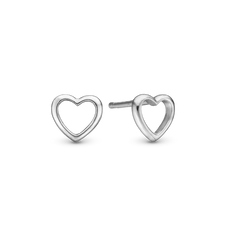 Load image into Gallery viewer, Open Hearted Studs handcrafted in Sterling Silver and finished with a Rhodium plating