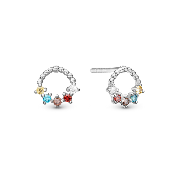 Rainbow Studs handcrafted in Sterling Silver and finished with a Rhodium plating