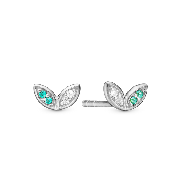 Colourful Leaves Studs handcrafted in Sterling Silver and finished with a Rhodium plating