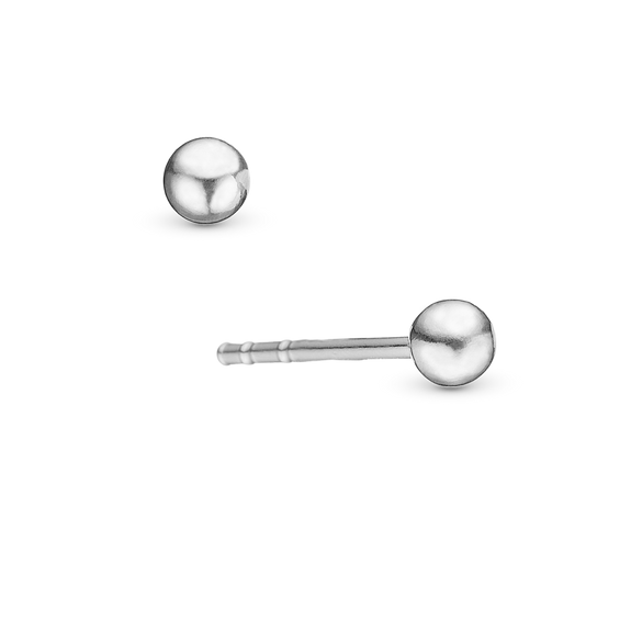 Sphere Single Stud handcrafted in Sterling Silver and finished with a Rhodium plating