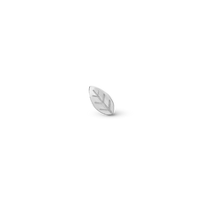 Load image into Gallery viewer, Shiny Leaf Single Stud handcrafted in Sterling Silver and finished with a Rhodium plating