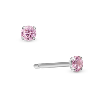 Load image into Gallery viewer, Romance Single Stud handcrafted in Sterling Silver and finished with a Rhodium plating