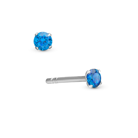 Sky Single Stud handcrafted in Sterling Silver and finished with a Rhodium plating
