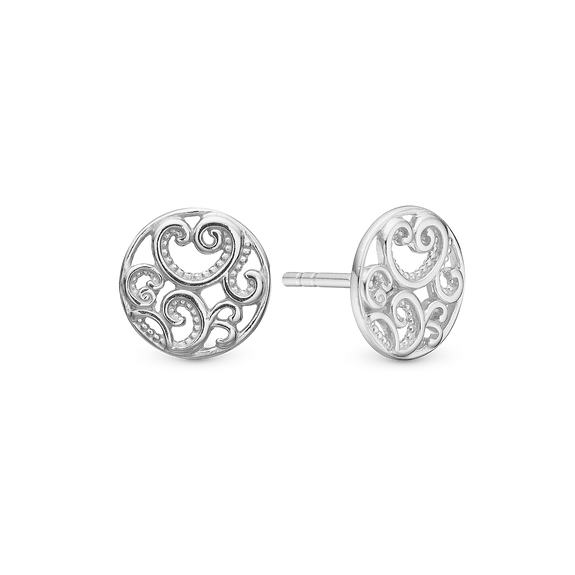 Winds of Change Stud Earrings handcrafted in Sterling Silver and finished with a Rhodium plating