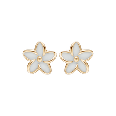 Load image into Gallery viewer, Flowers Studs handrcarfted in Sterling Silver and finished with an 18ct Gold Plating and White