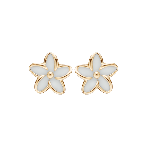 Flowers Studs handrcarfted in Sterling Silver and finished with an 18ct Gold Plating and White