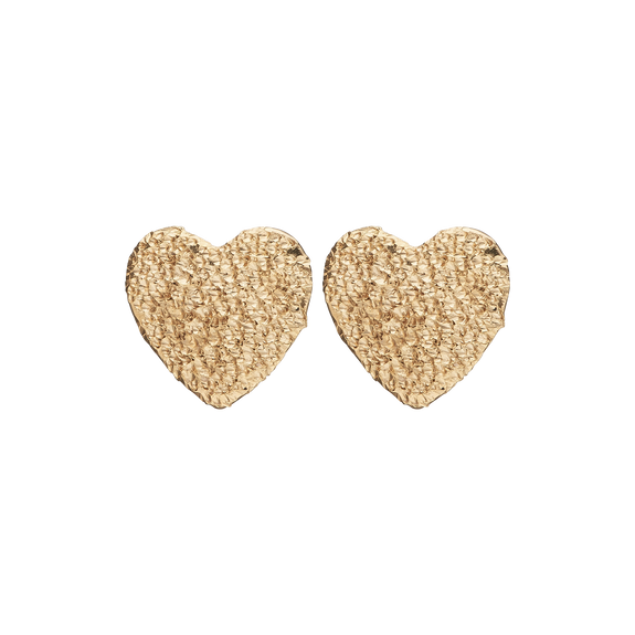 Sparkling Hearts Studs handrcarfted in Sterling Silver and finished with an 18ct Gold Plating