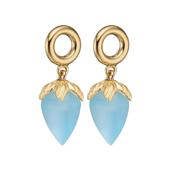 The Blue Chalcedony Stud Earrings. The Colourful Collection by Christina is the perfect way to add a beautiful and colourful REAL gemstone to your jewellery collection. The Blue Chalcedony is the gemstone of wisdom, virtue, good fortune and it is cut beautifully to make this wonderful stud earrings