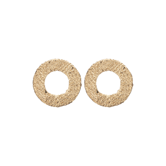 Sparkling Circles Studs handrcarfted in Sterling Silver and finished with an 18ct Gold Plating