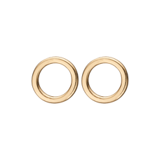Load image into Gallery viewer, Shiny Circle Studs handrcarfted in Sterling Silver and finished with an 18ct Gold Plating