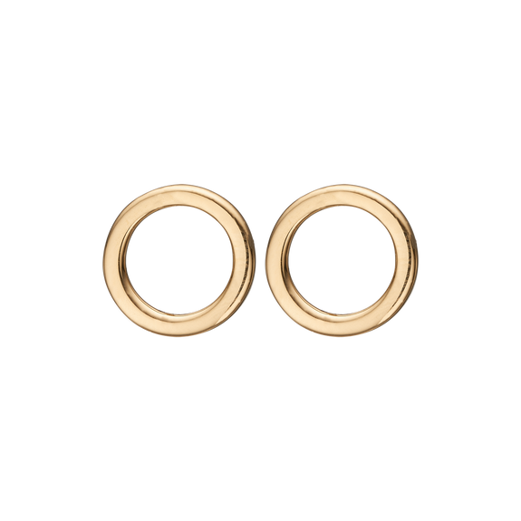 Shiny Circle Studs handrcarfted in Sterling Silver and finished with an 18ct Gold Plating