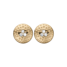 Load image into Gallery viewer, Sandstorm Studs handrcarfted in Sterling Silver and finished with an 18ct Gold Plating with Gemstones