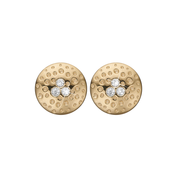 Sandstorm Studs handrcarfted in Sterling Silver and finished with an 18ct Gold Plating with Gemstones
