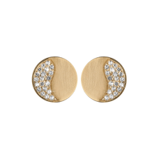 Load image into Gallery viewer, Moonlight Studs handrcarfted in Sterling Silver and finished with an 18ct Gold Plating with Gemstones