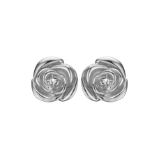 Load image into Gallery viewer, Roses Of Love Studs handrcarfted in Sterling Silver and finished with a Rhodium Plating with Gemstones