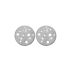 Load image into Gallery viewer, Moon Studs handrcarfted in Sterling Silver and finished with a Rhodium Plating with Gemstones