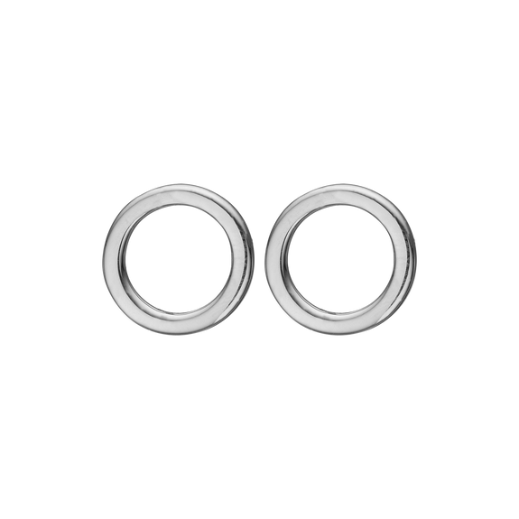 Shiny Circles Studs handrcarfted in Sterling Silver and finished with a Rhodium Plating 