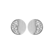 Load image into Gallery viewer, Moonlight Studs handrcarfted in Sterling Silver and finished with a Rhodium Plating with Gemstones