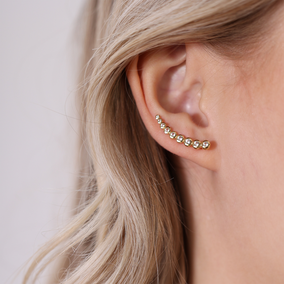 Snow Balls Earrings with Genuine Topaz Gemstones
