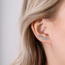 Load image into Gallery viewer, Sparkling Feather Earrings with Ten Genuine Topaz Gemstones