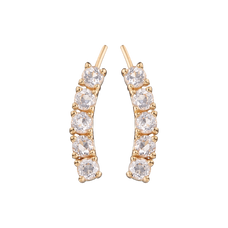 Load image into Gallery viewer, Floating Crystals Crawler Earrings Gold with Gemstones