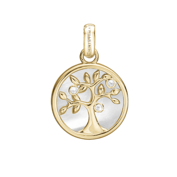 Pearly Tree Of Life Pendant handcrafted in Silver and finished with an 18ct Gold Finish.On its own or with a Necklaces.