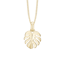 Load image into Gallery viewer, Tropical Forest Pendant with Necklace handcrafted in Silver and finished with an 18ct Gold Finish.On its own or with a Necklaces.