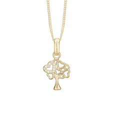 Load image into Gallery viewer, Tree Of Hearts Pendant with Necklace handcrafted in Silver and finished with an 18ct Gold Finish.On its own or with a Necklaces.