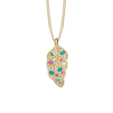 Load image into Gallery viewer, Peacock Pendant with Necklace handcrafted in Silver and finished with an 18ct Gold Finish.On its own or with a Necklaces.