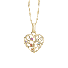 Load image into Gallery viewer, Family Love Pendant with Necklace handcrafted in Silver and finished with an 18ct Gold Finish.On its own or with a Necklaces.