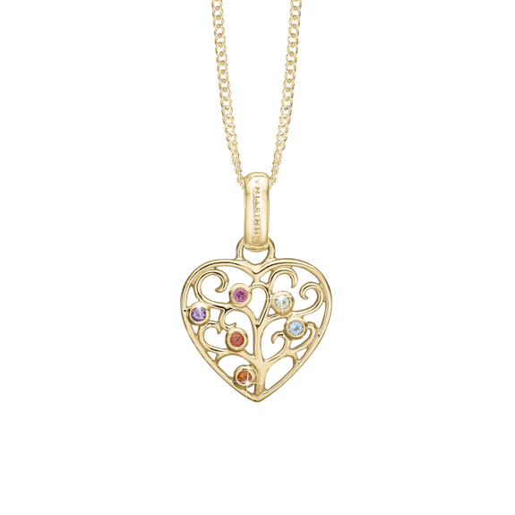 Family Love Pendant with Necklace handcrafted in Silver and finished with an 18ct Gold Finish.On its own or with a Necklaces.