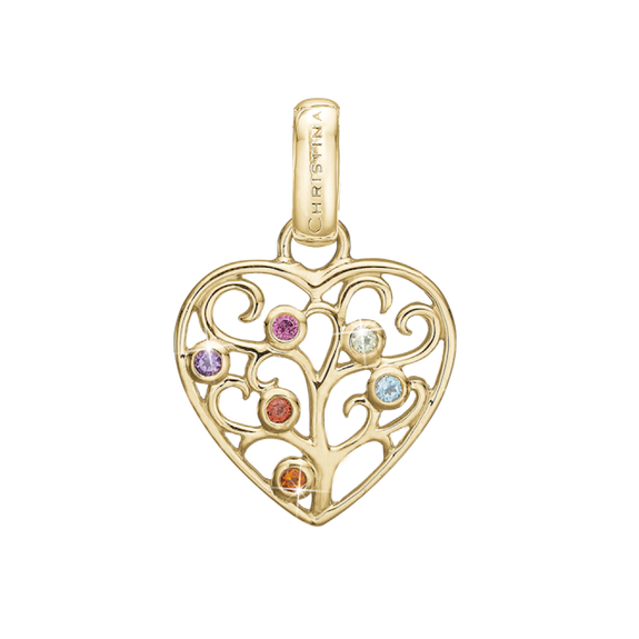 Family Love Pendant handcrafted in Silver and finished with an 18ct Gold Finish.On its own or with a Necklaces.