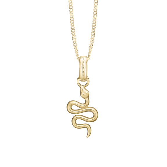 Snake Pendant with Necklace handcrafted in Silver and finished with an 18ct Gold Finish.On its own or with a Necklaces.