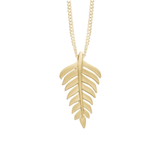 Load image into Gallery viewer, Fern Leaf Pendant with Necklace handcrafted in Silver and finished with an 18ct Gold Finish.On its own or with a Necklaces.