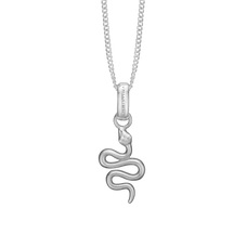 Load image into Gallery viewer, Snake Pendant with Necklace handcrafted in Sterling Silver. Available as Pendant on its own or with a Necklaces.
