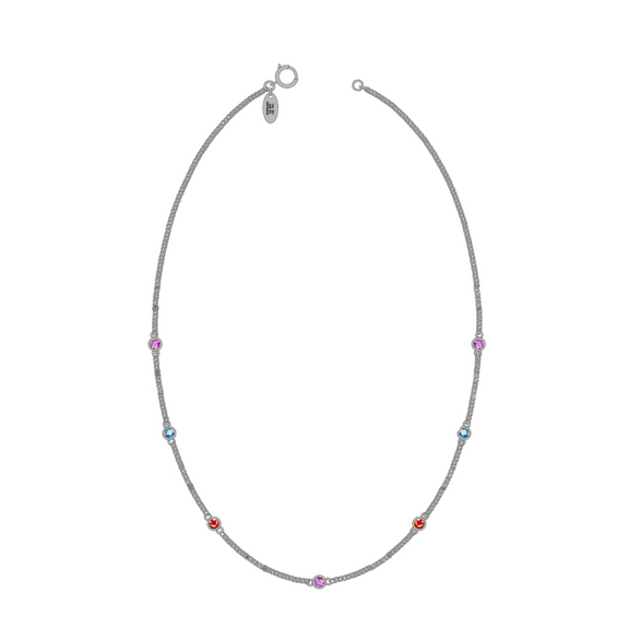 Colourful Champagne Necklace handcrafted in Sterling Silver. 