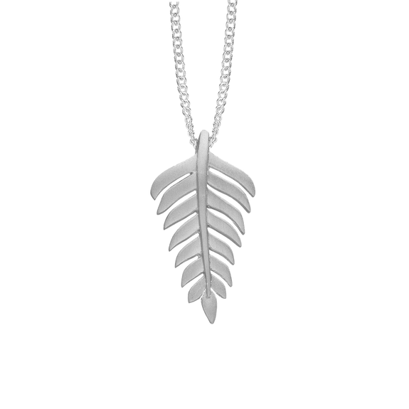 Fern Leaf Pendant with Necklace handcrafted in Sterling Silver. Available as Pendant on its own or with a Necklaces.