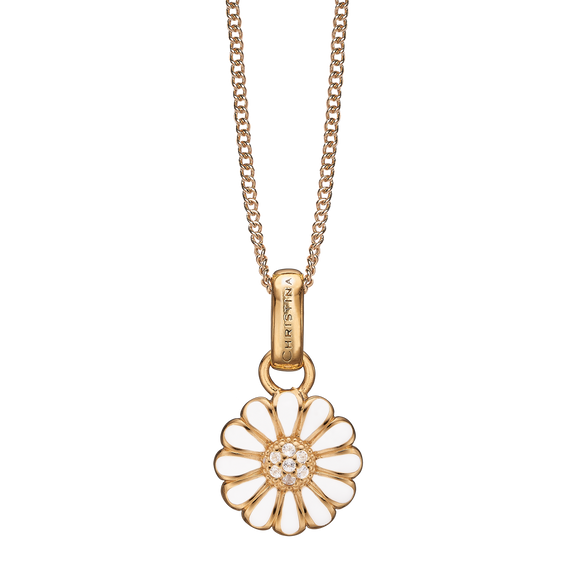Small Marguerite Necklace Gold with Gemstones