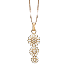 Load image into Gallery viewer, Triple Marguerite Necklace Gold with Gemstones