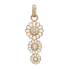 Load image into Gallery viewer, Triple Marguerite Pendant Gold and White with Gemstones