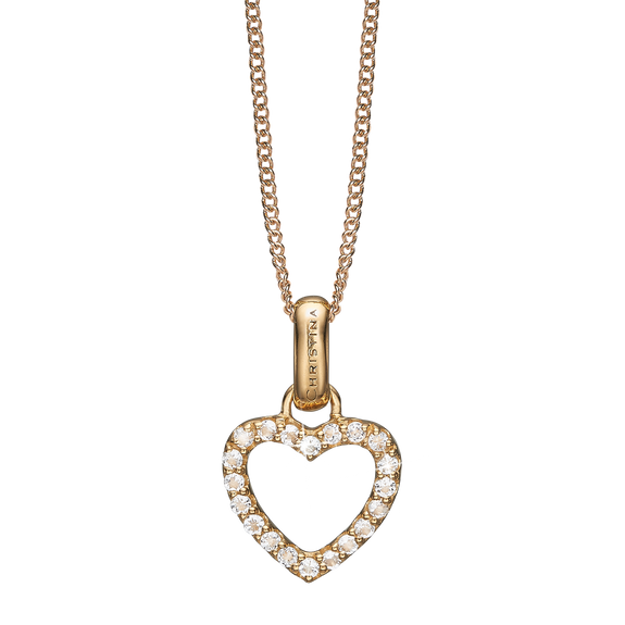 Topaz Heart Necklace Gold with Gemstones