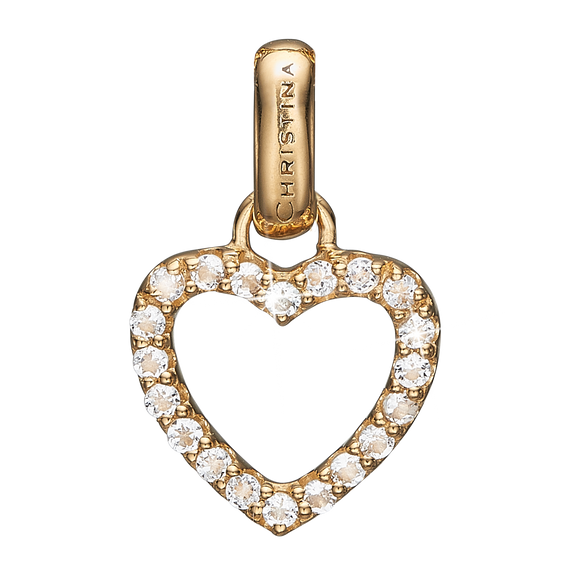 Topaz Heart Pendant Gold with Gemstones