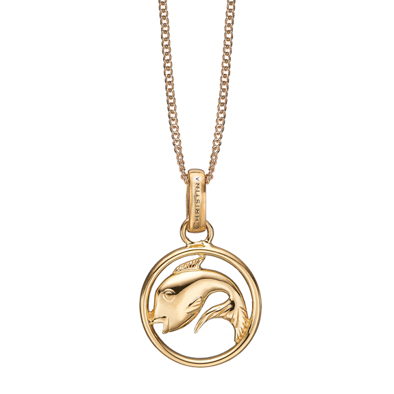 Zodiac Pisces Necklace Gold 