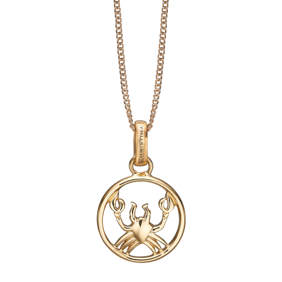 Zodiac Cancer Necklace Gold 