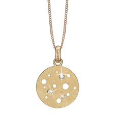 Load image into Gallery viewer, Topaz Moon Necklace Gold with Gemstones