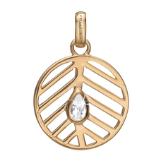 Load image into Gallery viewer, Open Leaf Pendant Gold with Gemstones