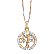 Load image into Gallery viewer, Topaz Tree of Life Necklace Gold with Gemstones