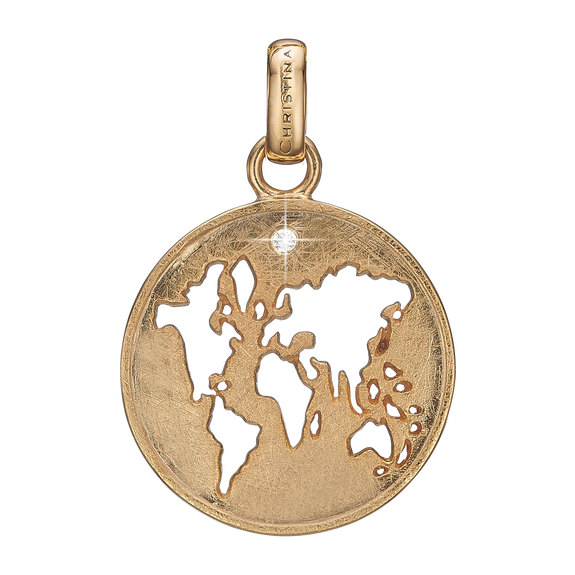 The World Pendant Gold with Gemstones