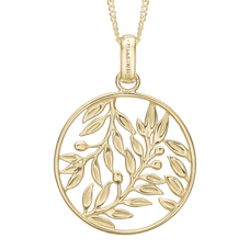 Load image into Gallery viewer, Leafy Petiole Pendant with Chain Necklace handcrafted in Sterling Silver and finished with an 18 Gold Plating. Choose the Pendant on its own or with a choice of two lengths of Necklaces. The Necklaces come in two adjustable sizes, a 55cm that can be adjusted down to 40cm and a 90cm that can be adjusted down to 70cm.