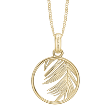 Load image into Gallery viewer, Palm Tree Pendant with Chain Necklace handcrafted in Sterling Silver and finished with an 18 Gold Plating. Choose the Pendant on its own or with a choice of two lengths of Necklaces. The Necklaces come in two adjustable sizes, a 55cm that can be adjusted down to 40cm and a 90cm that can be adjusted down to 70cm.